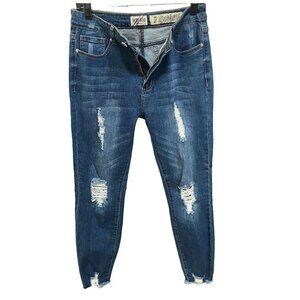 Denim Blvd Womens Distressed Denim Blue‎ Jeans Skinny Jeans Size 11